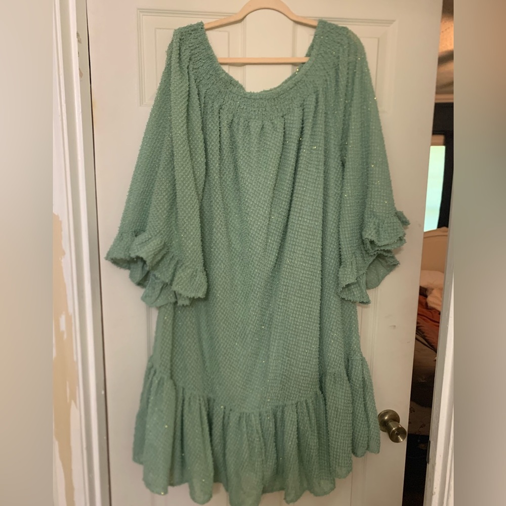 NWT Ashley Stewart Off ShoulderTextured Shimmer Dress SZ 14/16